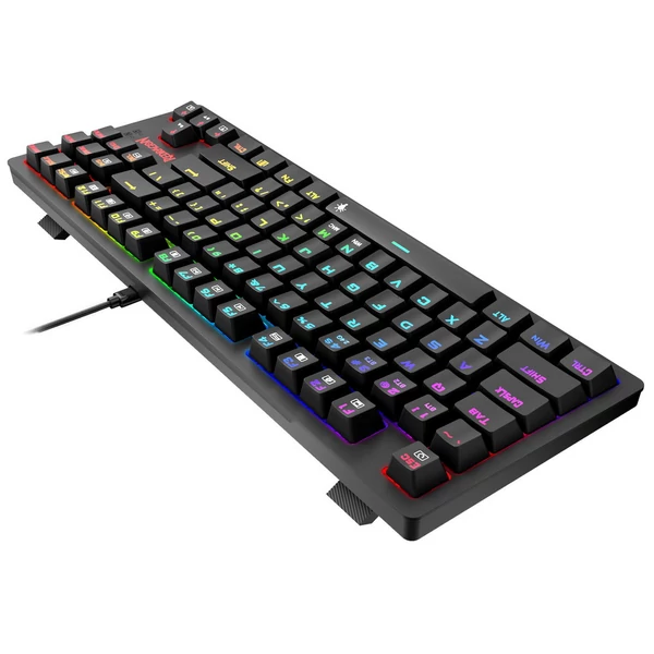 Redragon K598P-KBS TKL RGB Vezeték nélküli Mechanikus Billentyűzet (Bluetooth/2.4GHz/Kábel), Kék switch, Win/Mac