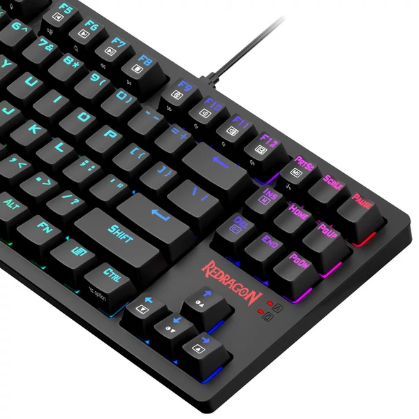Redragon K598P-KBS TKL RGB Vezeték nélküli Mechanikus Billentyűzet (Bluetooth/2.4GHz/Kábel), Kék switch, Win/Mac