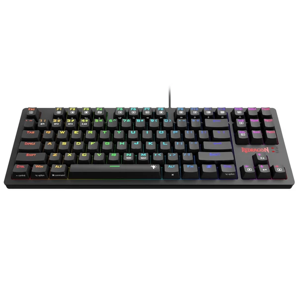 Redragon K598P-KBS TKL RGB Vezeték nélküli Mechanikus Billentyűzet (Bluetooth/2.4GHz/Kábel), Kék switch, Win/Mac