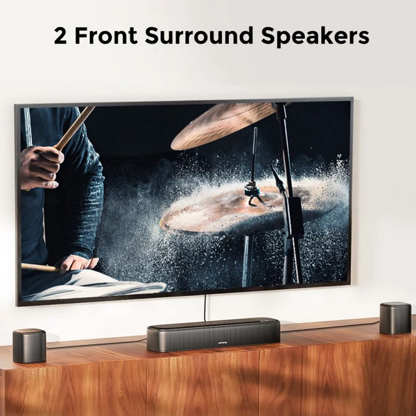 Ultimea Aura A60 7.1 hangprojektor + 2 pár Steady 310 állvány, okosalkalmazás, hangvezérlés, BassMX, 350W, HDMI eARC, 4 surround hangszóró, okostévéhez