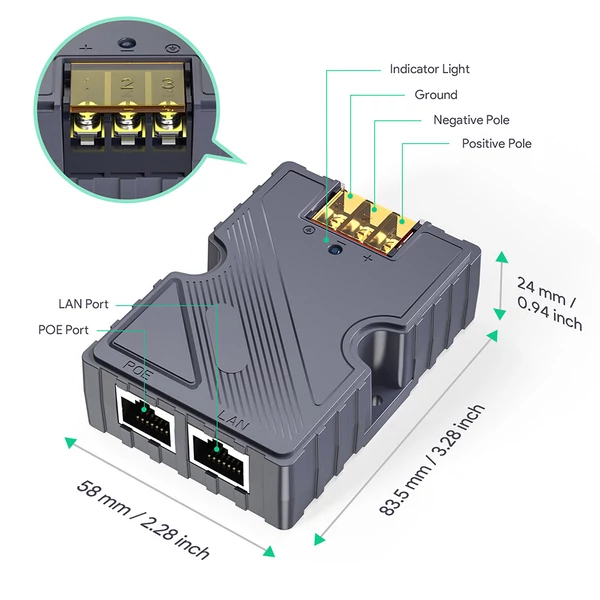 EDUP EP-PW9603 150W GigE PoE injector Starlinkhez