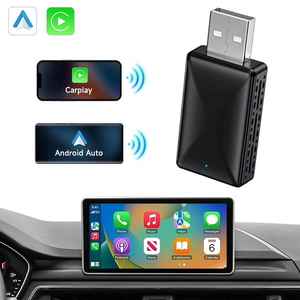 AB019 Vezeték nélküli CarPlay Adapter, Plug and Play, Automatikus Kapcsolódás, Bluetooth 5.0, 5G WiFi, USB csatlakozás