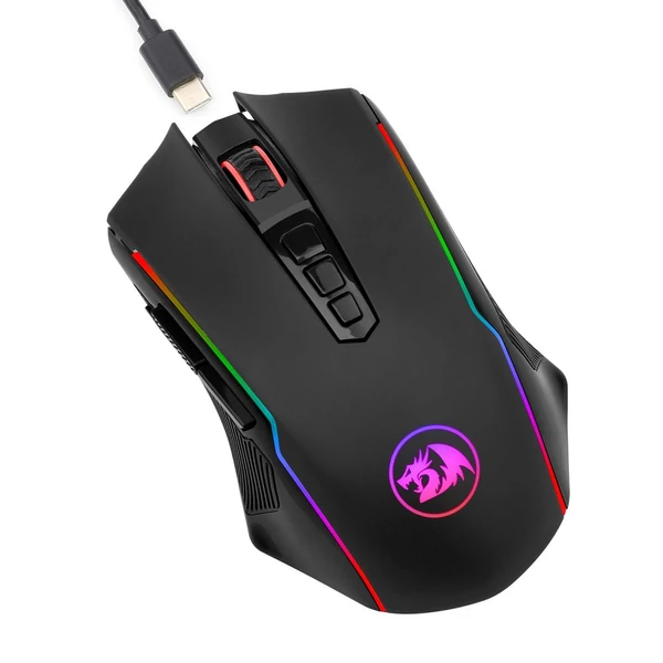 Redragon M910-KS RANGER LITE RGB vezeték nélküli/vezetékes gamer egér, 8000 DPI, gyors tűzgombbal