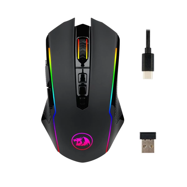 Redragon M910-KS RANGER LITE RGB vezeték nélküli/vezetékes gamer egér, 8000 DPI, gyors tűzgombbal