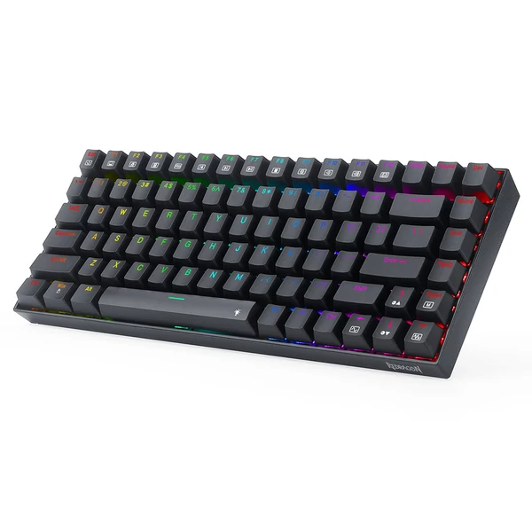Redragon K629-RGB Phantom mechanikus gamer billentyűzet, 84 gomb, RGB háttérvilágítás, piros switch - fekete