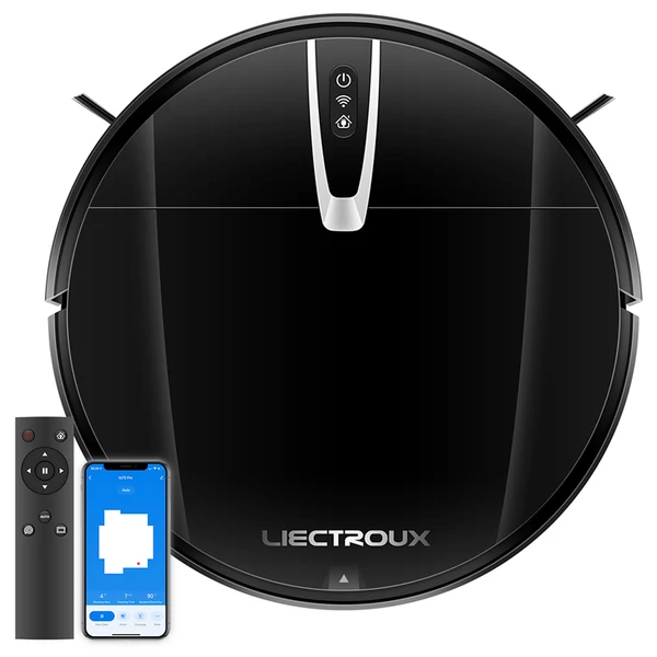 Liectroux V3S Pro robotporszívó, 4000Pa szívóerő, száraz-nedves feltörlés, 2D térképes navigáció, WiFi, memória