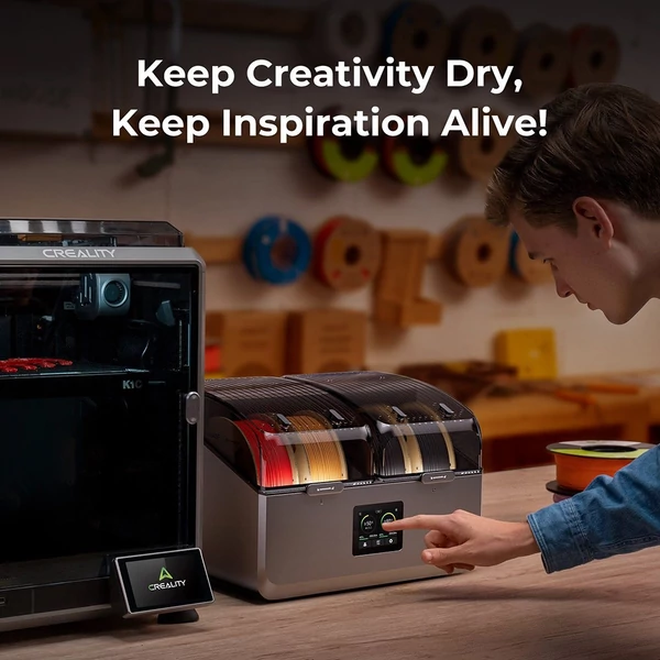 Creality SpacePi X4 filament szárító doboz, 4 tekercses tároló, dupla fűtőkamra, max 85°C, PLA/TPU/PETG/ABS/Nylon kompatibilis