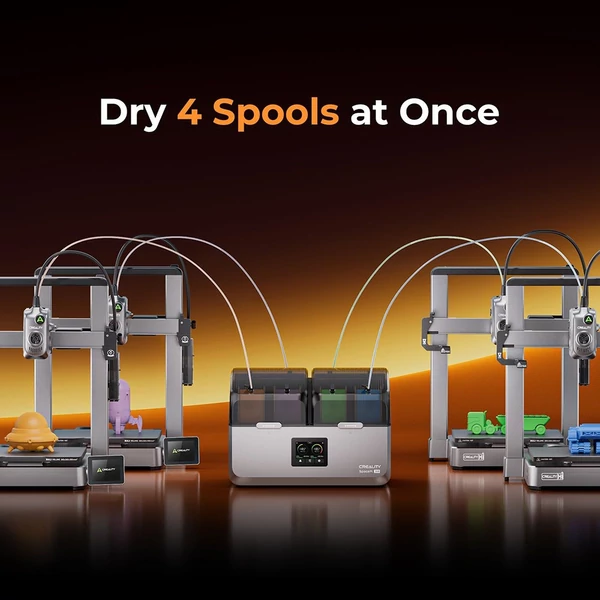 Creality SpacePi X4 filament szárító doboz, 4 tekercses tároló, dupla fűtőkamra, max 85°C, PLA/TPU/PETG/ABS/Nylon kompatibilis