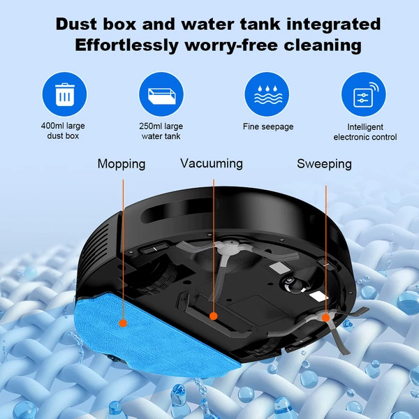 Liectroux N7S-U robotporszívó és felmosó, 6000Pa szívóerő, okostérképezés, WiFi, Alexa, Google, 120 perc üzemidő, kisállatszőr, szőnyeg, padló