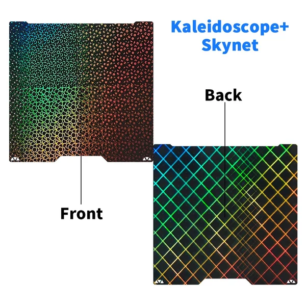 FYSETC 355x346mm nyomtató felépítőlap Bambu Lab H2D-hez - Kaleidoscope+Skynet kompatibilis