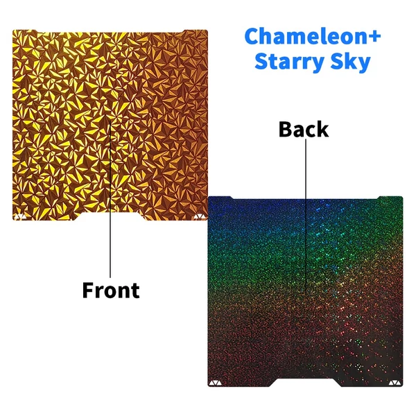 FYSETC 355x346mm nyomtató felépítőlap Bambu Lab H2D-hez - Kaméleon+csillagos éj