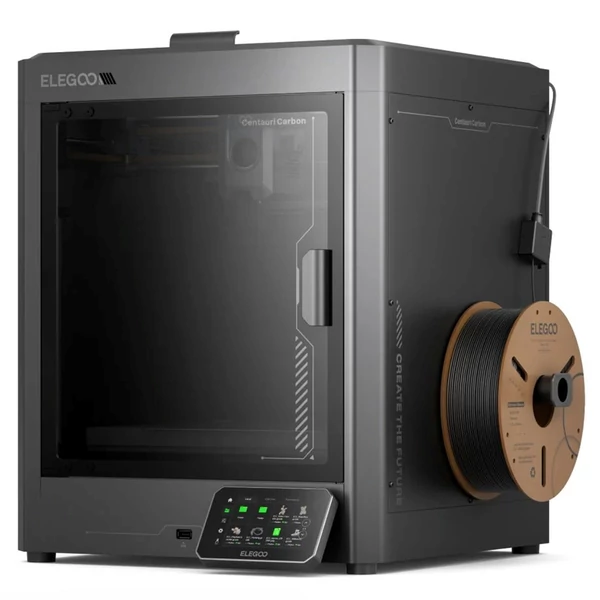 Elegoo Centauri Carbon 3D nyomtató, CoreXY, 500 mm/s sebesség, 320°C fúvóka, karbon szálas/PLA/ABS kompatibilis, LED világítás, 256x256x256mm munkatér