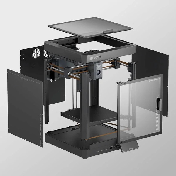 Elegoo Centauri Carbon 3D nyomtató, CoreXY, 500 mm/s sebesség, 320°C fúvóka, karbon szálas/PLA/ABS kompatibilis, LED világítás, 256x256x256mm munkatér