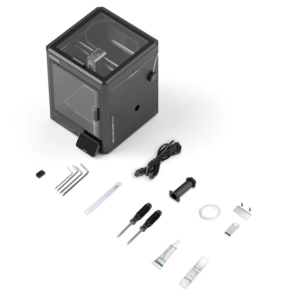 Elegoo Centauri Carbon 3D nyomtató, CoreXY, 500 mm/s sebesség, 320°C fúvóka, karbon szálas/PLA/ABS kompatibilis, LED világítás, 256x256x256mm munkatér