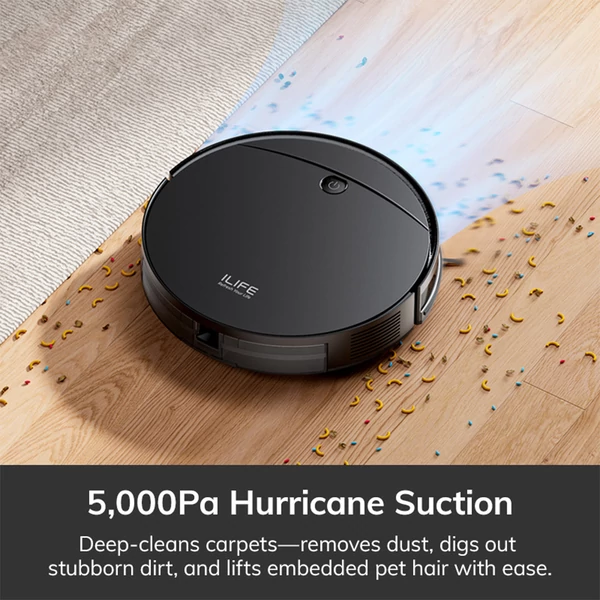 ILIFE V10 robotporszívó, 5000Pa szívóerő, 120 perc üzemidő, giroszkópos navigáció, önálló töltés, WiFi, applikáció, Alexa vezérlés