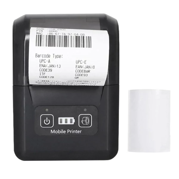 H20 58mm kompakt hőnyomtató, vezeték nélküli Bluetooth és USB, étterem, kiskereskedelem, kisvállalkozás számára
