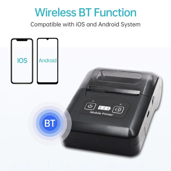 H20 58mm kompakt hőnyomtató, vezeték nélküli Bluetooth és USB, étterem, kiskereskedelem, kisvállalkozás számára