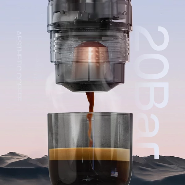 HIBREW H4C hordozható kézi eszpresszókészítő kávégép kempinghez, utazáshoz, otthonra – zöld Explorer