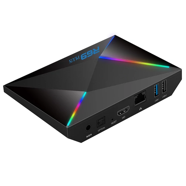 R69 Plus Android 14 TV Box, Allwinner H728, 4GB/64GB, 8K/4K, HDR10, WiFi 6, gigabites LAN, USB3.0, SD kártya bővítés