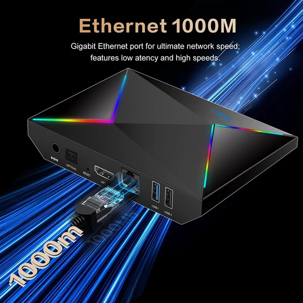 R69 Plus Android 14 TV Box, Allwinner H728, 4GB/64GB, 8K/4K, HDR10, WiFi 6, gigabites LAN, USB3.0, SD kártya bővítés
