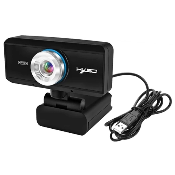 HXSJ S90 720P HD webkamera USB-vel, állítható szög, automatikus színkorrekció, beépített mikrofon laptophoz, PC-hez