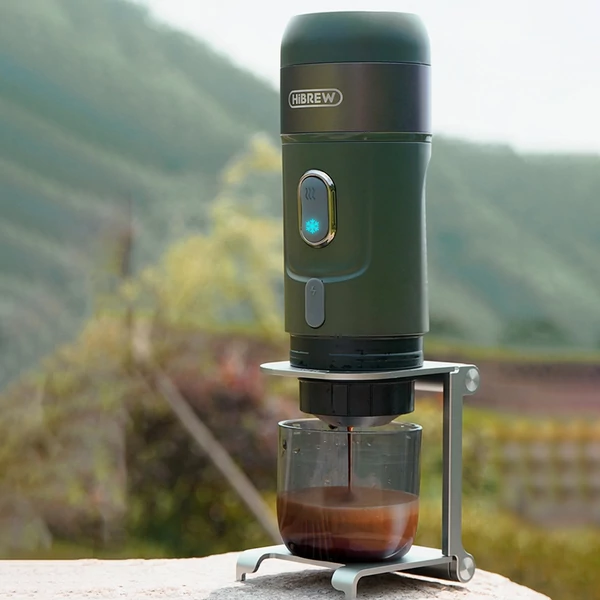 HiBREW H4B vezeték nélküli hordozható 3 az 1-ben eszpresszó kávéfőző, 15 bar nyomás, 2200mAh újratölthető akkumulátor, adapterrel, tároló táskával, tartóval