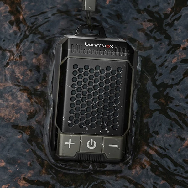 Beambox Clip Wave kültéri hordozható klipszes hangszóró, ANC zajszűrés, IPX5 vízálló, Bluetooth 5.3, akár 12 órás lejátszás - Zöld