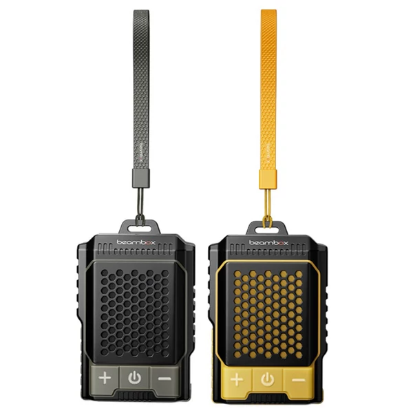 Beambox Clip Wave kültéri hordozható klipszes hangszóró, ANC zajszűrés, IPX5 vízálló, Bluetooth 5.3, akár 12 órás lejátszás - Sárga