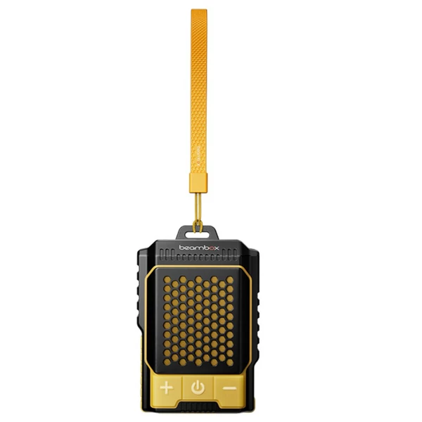 Beambox Clip Wave kültéri hordozható klipszes hangszóró, ANC zajszűrés, IPX5 vízálló, Bluetooth 5.3, akár 12 órás lejátszás - Sárga
