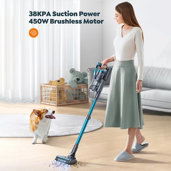 Buture VC60 vezeték nélküli porszívó, 450W, 38 kPa erős szívóerő, 55 perc üzemidő, otthoni padló, szőnyeg és autótisztításhoz