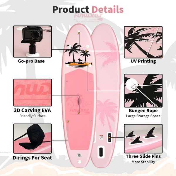 FunWater SUPFW37B stand up paddle board 335x84x15 cm – könnyű, stabil vízi evezős deszka 165 kg teherbírással, sokoldalú paddle boardozáshoz