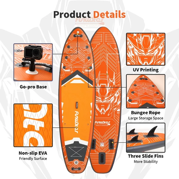 FunWater SUPFW50A stand up paddle board 350x90x15 cm – könnyű, stabil vízi evezős deszka, 200 kg teherbírással, ideális paddle boardozáshoz