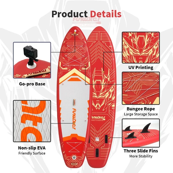 FunWater SUPFW50C stand up paddle board 350x90x15 cm – könnyű, stabil vízi evezős deszka, 200 kg teherbírással, tökéletes paddle boardozáshoz