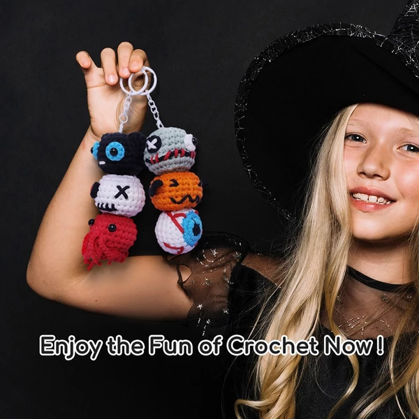 NestledCrafts Halloween horgolókészlet kezdőknek, amigurumi kötőkészlet lépésről lépésre videó útmutatóval – SpookBuds