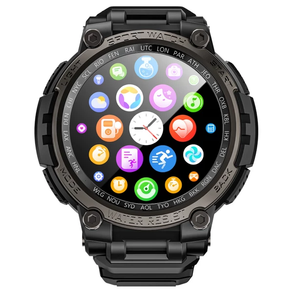 LOKMAT ATTACK MAX okosóra, 1,53" kijelző, Bluetooth hívás, 100+ sport mód, mesterséges intelligencia, pulzus- és véroxigénmérés