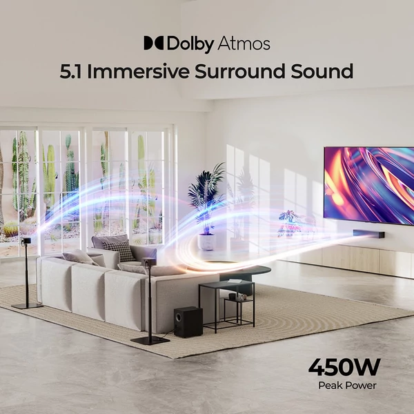 Ultimea Poseidon M4T 5.1 hangsugárzó szett, Dolby Atmos, 450W csúcsteljesítmény, állítható surround hangzás