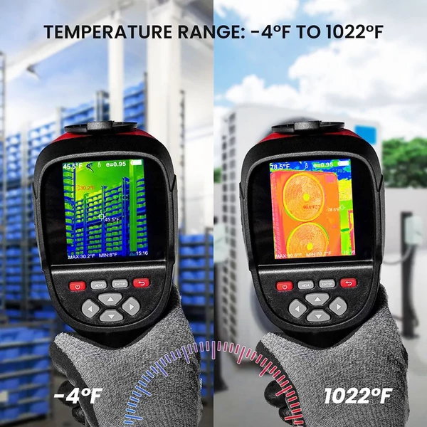 KAIWEETS KTI-W01 hőkamera, 256x192 IR, -20°C–450°C, 3,5" LCD, tölthető, könnyű – HVAC, elektromos, DIY