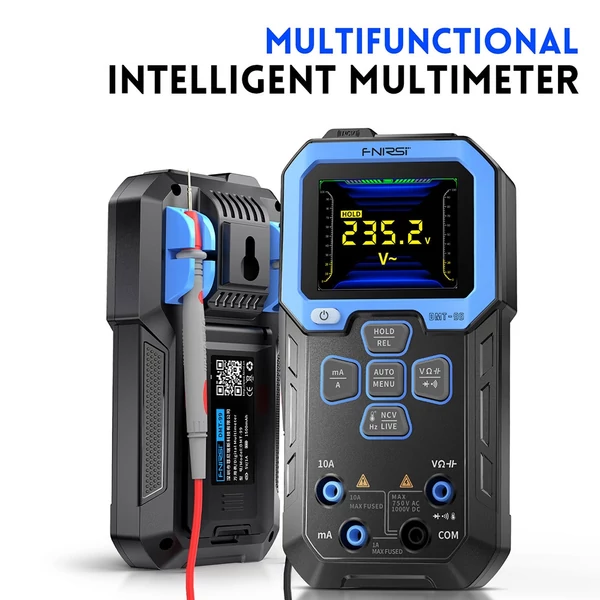 FNIRSI DMT-99 kézi digitális multiméter, 10000 számlálás, 1000V 10A True RMS, automata tartomány, AC/DC mérés, NCV, 1500mAh akkumulátor