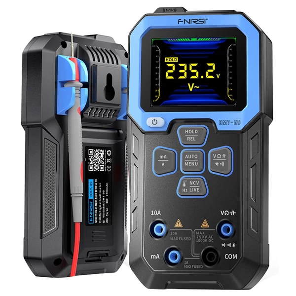FNIRSI DMT-99 kézi digitális multiméter, 10000 számlálás, 1000V 10A True RMS, automata tartomány, AC/DC mérés, NCV, 1500mAh akkumulátor
