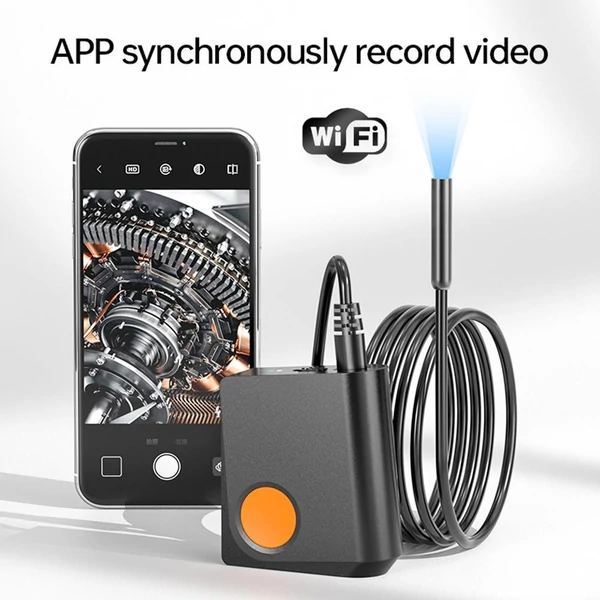 ANESOK W200 WiFi endoszkóp, 2K kamera, 1080P HD, 4 óra üzemidő, 8 LED, IP67 vízálló, 1m kábel, hordozható vizsgálókamera