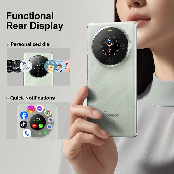 FOSSiBOT S3 Pro 4G okostelefon, 6.67" AMOLED kijelző, 64MP AI kamera, 6GB/128GB, 5000mAh, NFC, Android 14 - Zöld