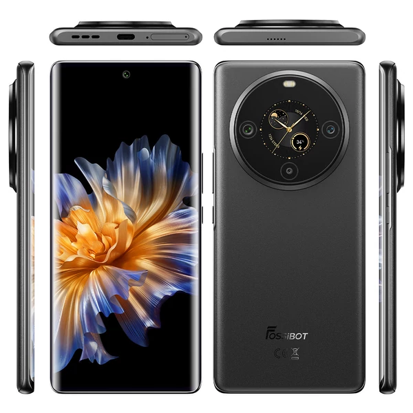 FOSSiBOT S3 Pro 4G okostelefon, 6.67" AMOLED kijelző, 64MP AI kamera, 6GB/128GB, 5000mAh, NFC, Android 14 - Fekete