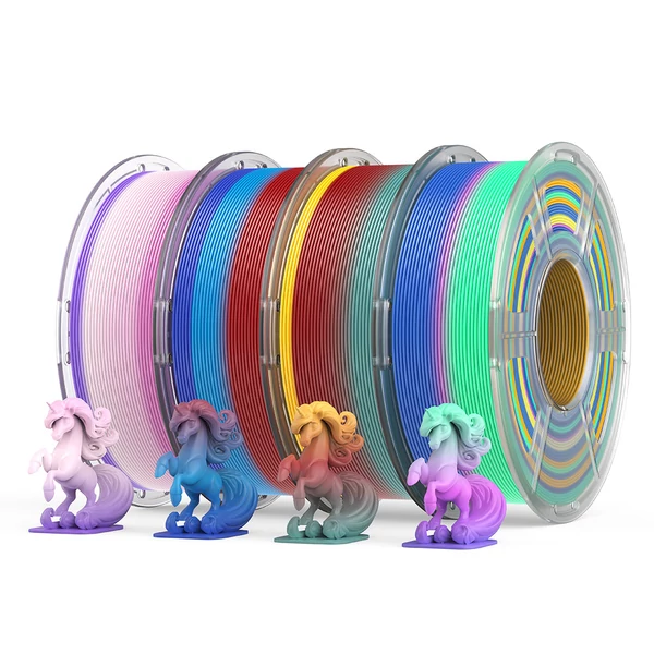 Mecpow PLA 3D nyomtató filament, 1 kg – Szivárvány színű, kiváló minőségű nyomtatáshoz