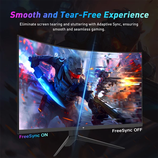 KTC H32S17F 32" ívelt gamer monitor, FHD 1920x1080 HVA panel, 240Hz, HDR10, 3ms, 125% sRGB, Adaptive Sync, VESA, alacsony kékfény
