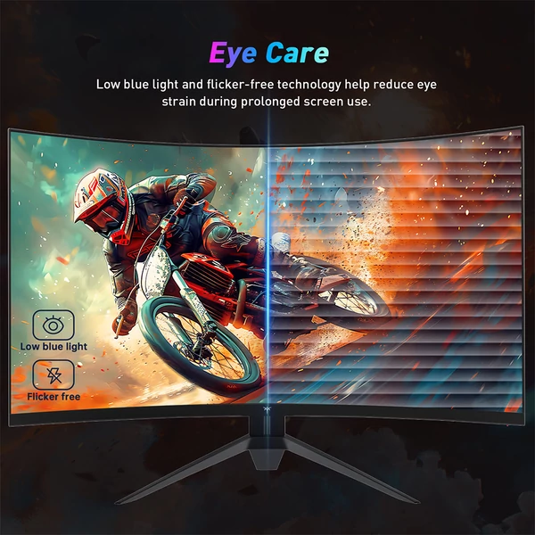 KTC H32S17F 32" ívelt gamer monitor, FHD 1920x1080 HVA panel, 240Hz, HDR10, 3ms, 125% sRGB, Adaptive Sync, VESA, alacsony kékfény