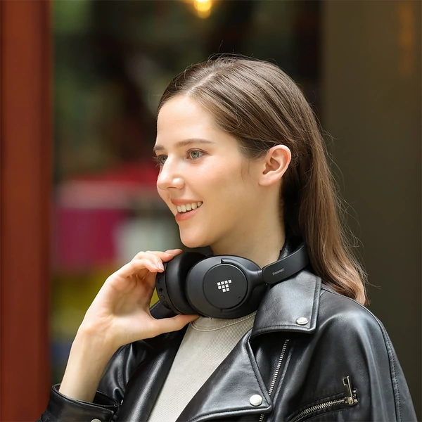 Tronsmart SOUNFII Q20S hibrid ANC fejhallgató, zajszűrő, 60 óra üzemidő, Hi-Res hang, 2-es párosítás, app vezérlés - Fekete