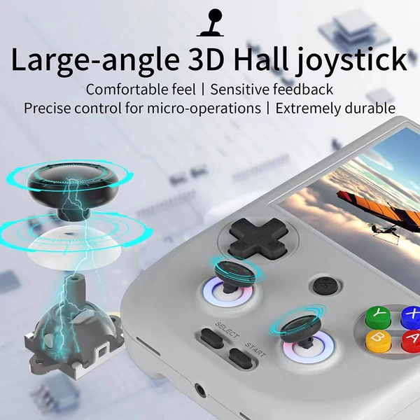 ANBERNIC RG406V Android 13 játékkonzol, 4" IPS érintőkijelző, 8GB+128GB UFS2.2, 128GB TF kártya, 4000+ játék, 1080p, 5G WiFi, BT - Fehér