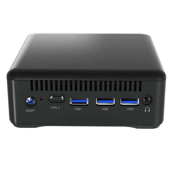 RUPA HSI-95 Mini PC, Intel N95 (4 mag, max. 3,4GHz), 8GB RAM, 256GB SSD, 3×HDMI 4K, WiFi 5, Bluetooth 5.0, 3×USB 3.0, 1xType C, 2×RJ45, 3,5mm jack