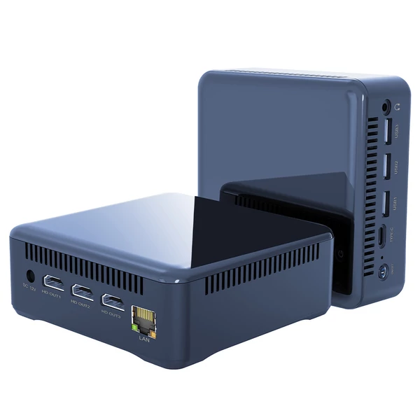 RUPA HSI-100 Mini PC Intel N100, 8GB RAM, 256GB SSD, 3×HDMI 4K, WiFi 6, BT 5.2, USB 3.0, Type-C, LAN – kompakt erőgép többképernyős munkához