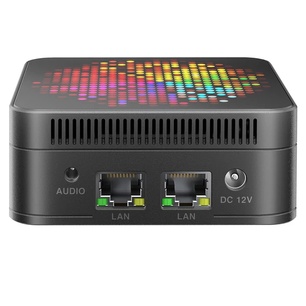 RUPA HSI-100MINI Mini PC Intel N100 4 mag 3.4GHz, 12GB RAM, 512GB SSD, 3×HDMI 4K 60Hz, WiFi 6, Bluetooth 5.2, USB 3.0, 2×LAN, 3.5mm hang